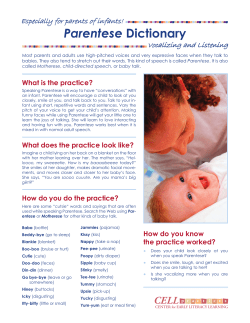 Parentese Dictionary - Center for Early literacy Learning