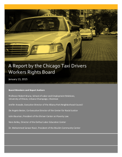 A Report by the Chicago Taxi Drivers Workers Rights Board