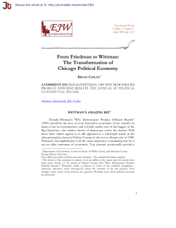 From Friedman to Wittman: The Transformation of Chicago Political