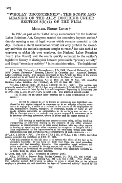 The Scope and Meaning of the Ally Doctrine Under Section 8 (b) (4)
