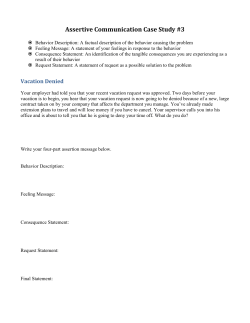 Assertive Communication Case Study #3