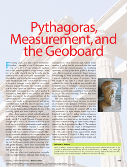 Pythagoras, Measurement, and the Geoboard