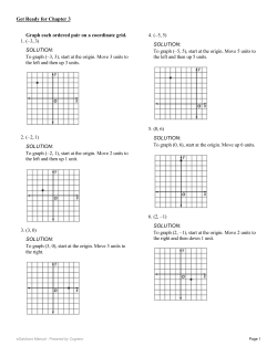 Graph each ordered pair on a coordinate grid. 1. (&ndash;3, 3) SOLUTION