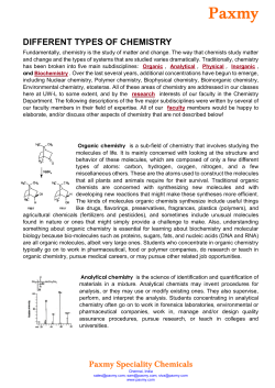 different types of chemistry