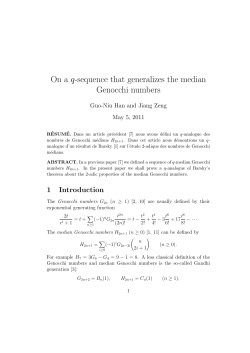 On a q-sequence that generalizes the median Genocchi numbers