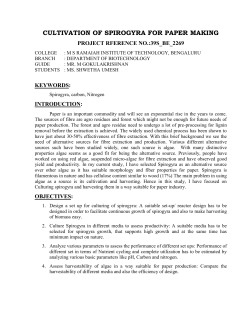 cultivation of spirogyra for potential paper production