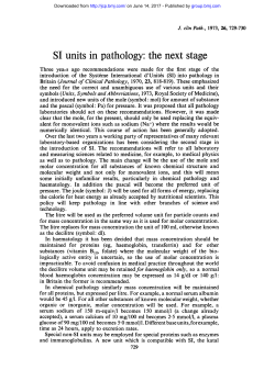 SI units in pathology: the next stage
