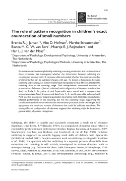 The role of pattern recognition in children`s exact enumeration of