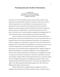 Preventing Genocide: the Role of Nonviolence