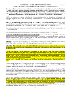 General Guidelines - Northwest Indiana CYO