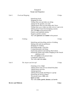 French II Scope and Sequence