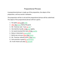 Prepositional Phrases