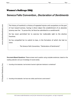 Seneca Falls Convention, Declaration of Sentiments