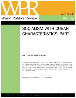 socialism with cuban characteristics: part i