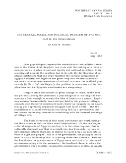 The Central Social and Political Problem of the UAR Part II: The
