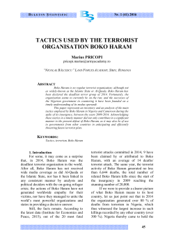 tactics used by the terrorist organisation boko haram