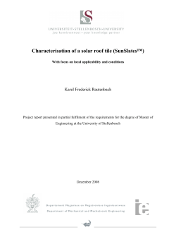 Characterisation of a solar roof tile (SunSlate&trade;)