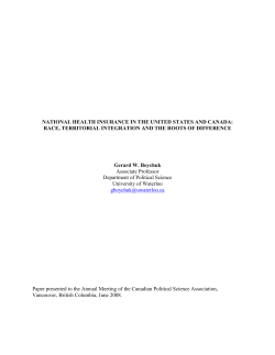 NATIONAL HEALTH INSURANCE IN THE UNITED STATES AND