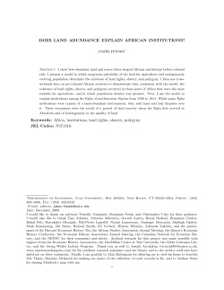 DOES LAND ABUNDANCE EXPLAIN AFRICAN INSTITUTIONS