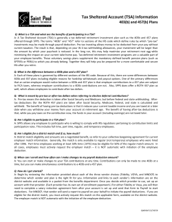 Tax Sheltered Account (TSA) Information