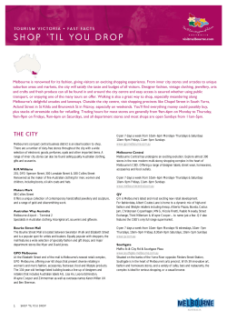 THE CITY - Tourism Victoria