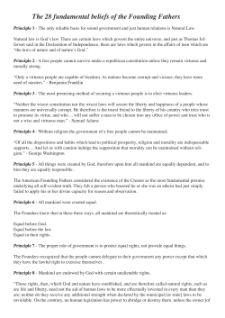 The 28 fundamental beliefs of the Founding Fathers