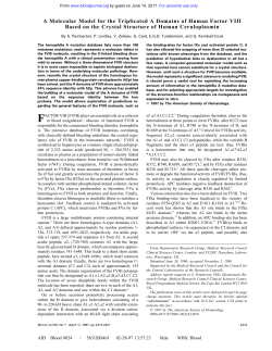 A Molecular Model for the Triplicated A Domains of Human Factor