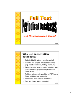 Searching for full-text periodical articles in a subscription databases