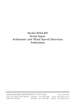 Model RM4-RS Serial Input Arithmetic and Wind Speed/Direction