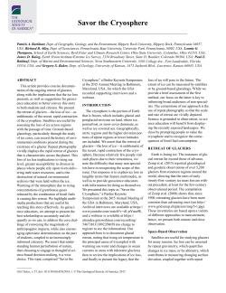 Savor the Cryosphere - Geological Society of America