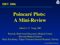 Poincar&eacute; Plots