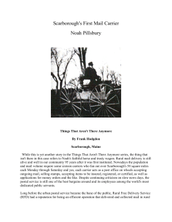Scarborough`s First Mail Carrier Noah Pillsbury