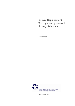 Enzym Replacement Therapy for Lysosomal Storage Diseases