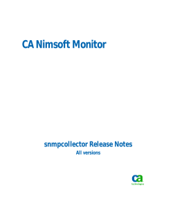 CA Nimsoft Monitor snmpcollector Release Notes