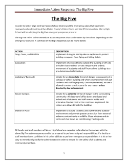 Immediate Action Response: The Big Five