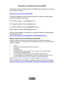 Information on obtaining and using GENIE