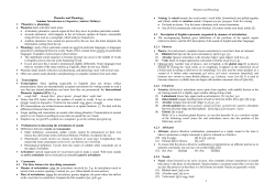 Phonetics and Phonology Seminar Introduction to Linguistics