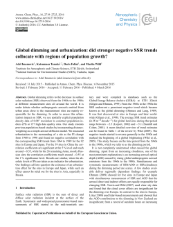 Global dimming and urbanization