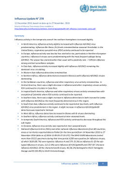 Influenza Update N&deg; 278