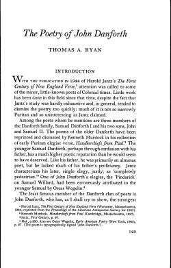 The Poetry of John Danforth - American Antiquarian Society