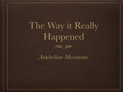 Antebellum Movements