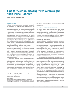 Tips for Communicating With Overweight and Obese