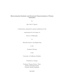 Electrochemical Synthesis and Structural Characterization of Titania