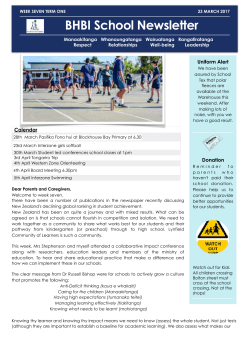 News letter week 7 - Blockhouse Bay Intermediate School