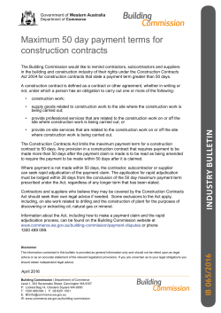 Maximum 50 day payment terms for construction contracts