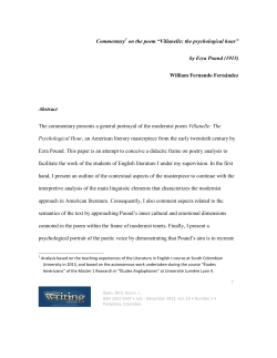 Commentary 1 on the poem &ldquo;Villanelle: the psychological hour&rdquo; by