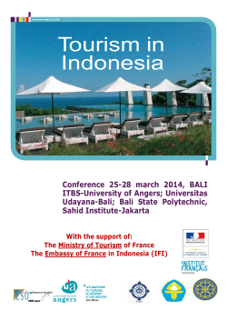 call for paper Tourism in Indonesia 28 august 2013