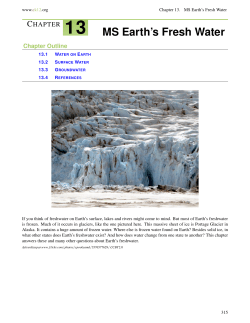 CHAPTER 13 MS Earth`s Fresh Water