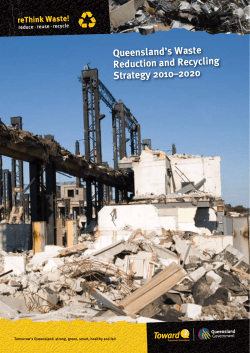 Queensland`s Waste Reduction and Recycling Strategy 2010-2020