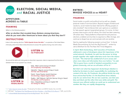 ELECTION, SOCIAL MEDIA, and RACIAL JUSTICE